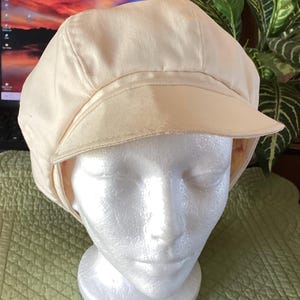 Newsboy Cap - Cream Canvas Material - 26.99