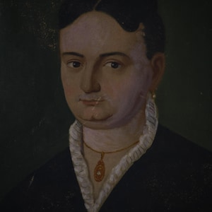 19th Century Oil Portrait of a Lady in Black