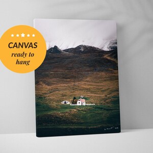 Rustic White Old Barn Photography Print, Modern Farmhouse Wall Decor, Fine Art Mountain Landscape Photography Print, Nordic Canvas Wall Art