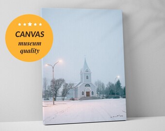 Blue Scandinavian Winter Wonderland Fine Art Photography Canvas Wall Art