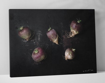 Country Farmhouse Vegetable Food Photography Art Print, Restaurant Canvas Wall Art, Modern Kitchen Wall Art