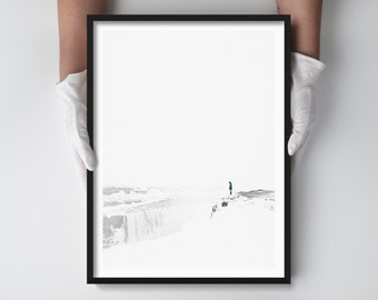 White Minimalist Scandinavian Landscape Photography Print