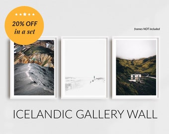 Icelandic Minimalist Gallery Wall Set of 3 Landscape Fine Art Photography Prints