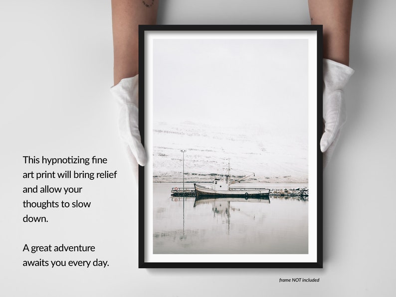 11x14 Signed Unframed Fine Art Photography Print, Christmas Gifts For Dad, Winter Holiday Decor, Old Fishing Boat Print image 9