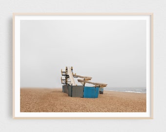 Minimalist Fine Art Photography Print, Modern Art Print, Contemporary Art, Overcast Beach Print