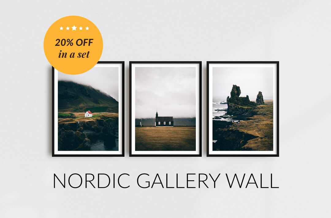 Picture of Rustic Scandinavian Gallery Wall Set of 3 Prints, Modern Farmhouse Wall ...