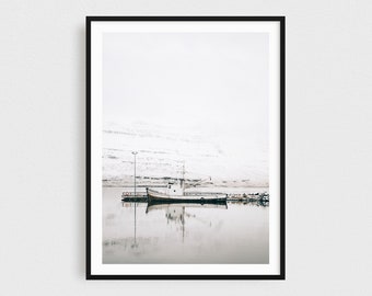 Minimalist Marine Landscape Fine Art Photography Print, Nordic Nautical Wall Art Decor, Iceland Print