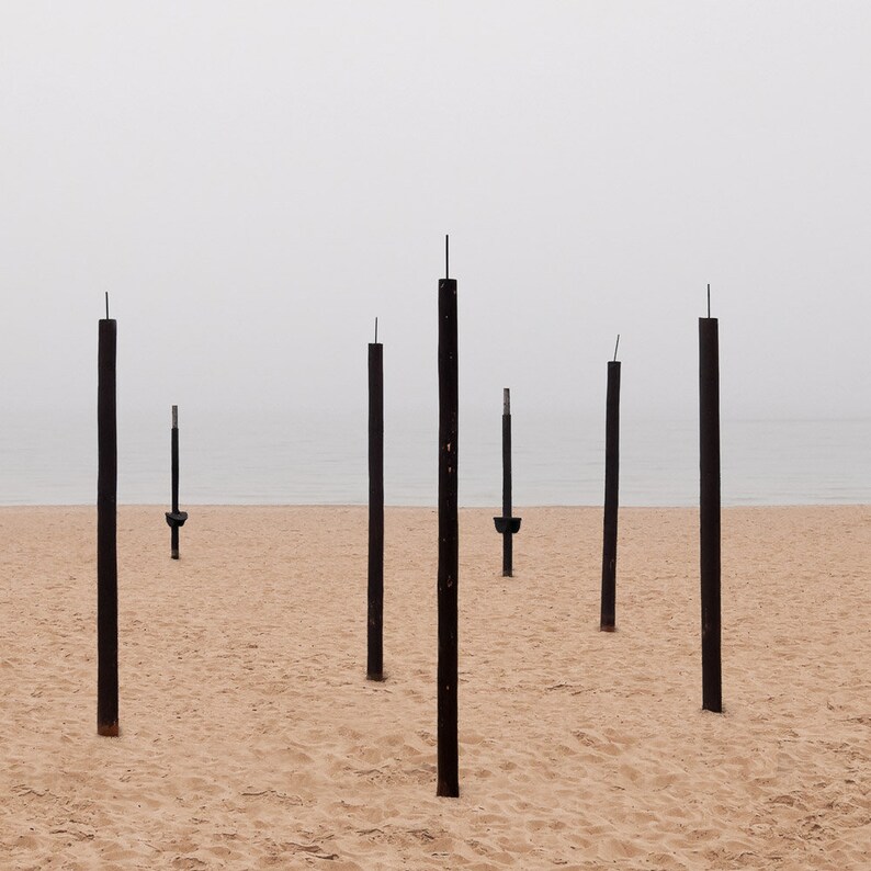 Foggy Beach Print Scandinavian Decor Signed Fine Art Photography Prints Limited Edition Minimalist Original Artwork Minimalist Landscape