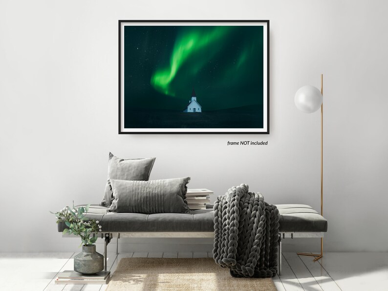 11x14 Signed Unframed Fine Art Photography Print, Christmas Gifts For Him, Aurora Borealis Photography Prints Wall Art image 2