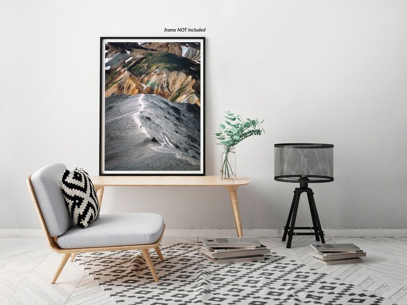 Mountain Art Print, Minimalist Scandinavian Large Wall Art, Nature Photography, Iceland Landscape Print, Travel Gift image 2