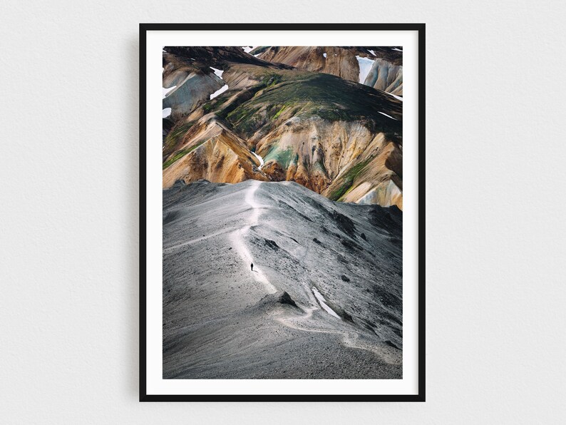 Mountain Art Print, Minimalist Scandinavian Large Wall Art, Nature Photography, Iceland Landscape Print, Travel Gift image 1