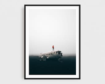 Minimalist Fine Art Photography Print, Travel Art Print, Dark Wall Art, Iceland Print, Icelandic Gifts, Large Wall Art, Scandinavian Decor