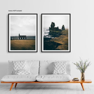 Nordic Landscape Photography Gallery Wall Set of 2 Fine Art Prints, Rustic Home Decor, Iceland Prints, Icelandic Travel Decor Gifts image 3