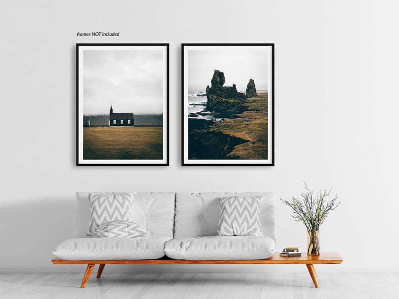 Nordic Landscape Photography Gallery Wall Set of 2 Fine Art Prints, Rustic Home Decor, Iceland Prints, Icelandic Travel Decor Gifts image 3