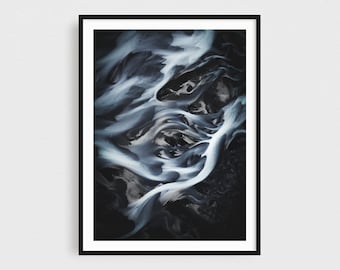 Drone Photography, Abstract Art Print, Aerial Photo, Bedroom Wall Decor, Iceland Print, Nature Photography Prints, Housewarming Gift