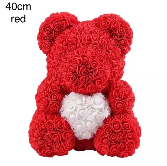 faux roses teddy bear