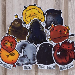 Adesivi - Fanart di case carine di Game of Thrones