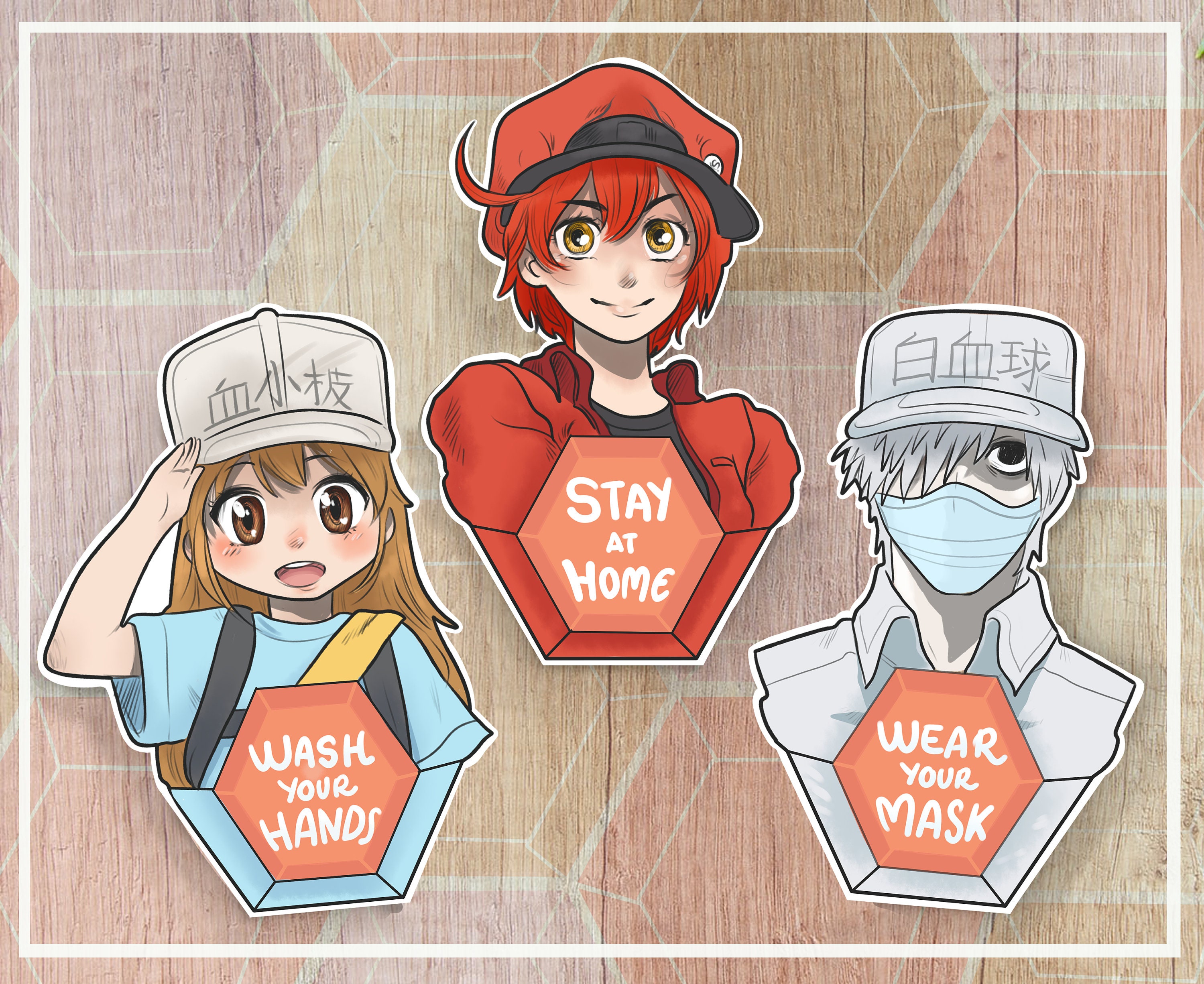 Cells at Work!! Acrylic Diorama A [Red Blood Cell & White Blood Cell  (Neutrophil) & Platelet] (Anime Toy) - HobbySearch Anime Goods Store