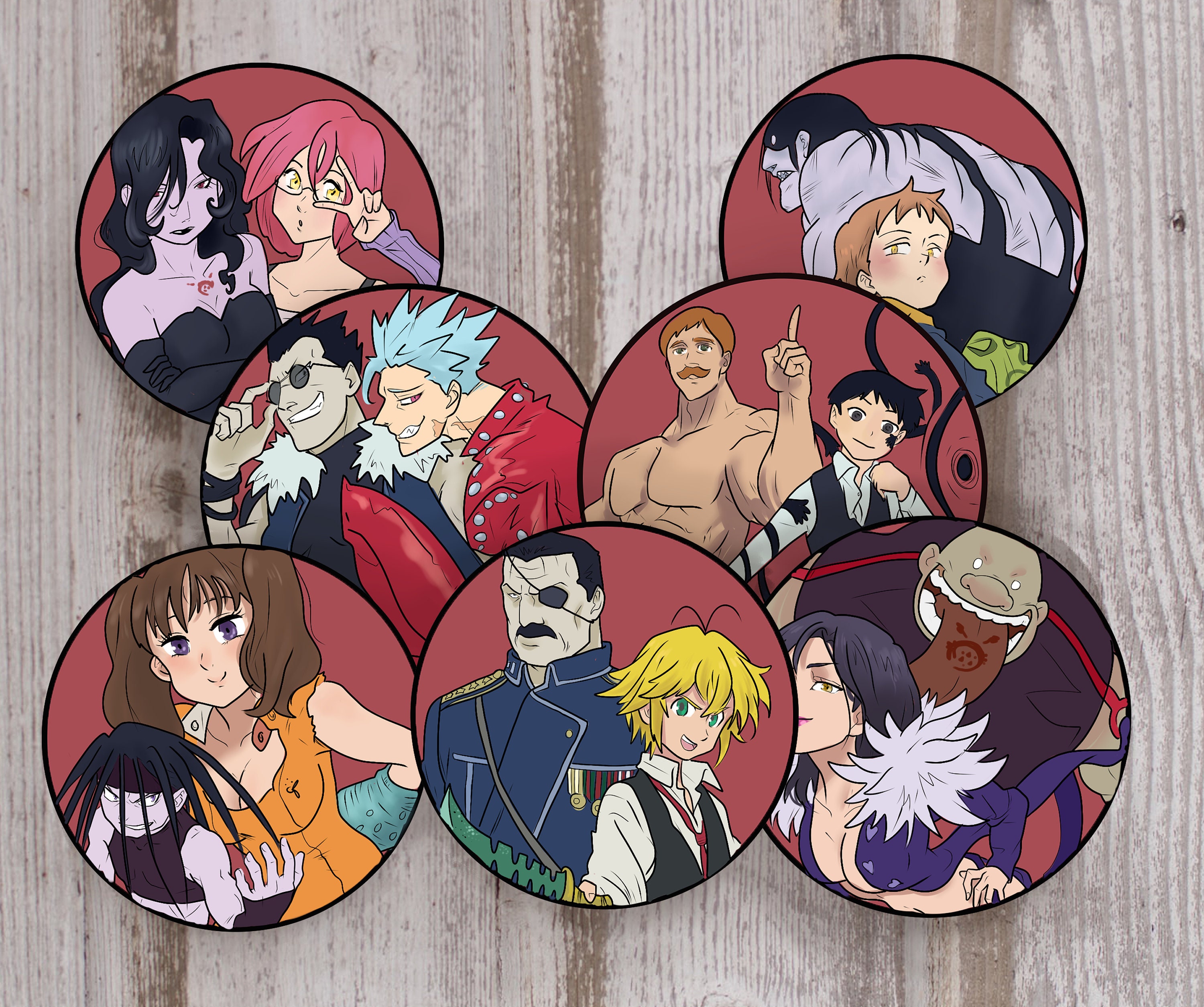 Stickers Seven Deadly Sins full Metal Alchemist & Nanatsu Etsy
