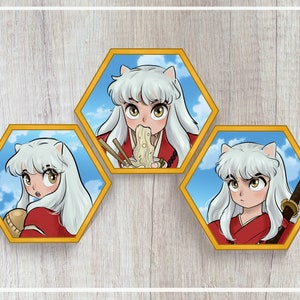 Anime Inspired Demon Boy Stickers – Red Kimono Warrior – Cute Chibi Stickers