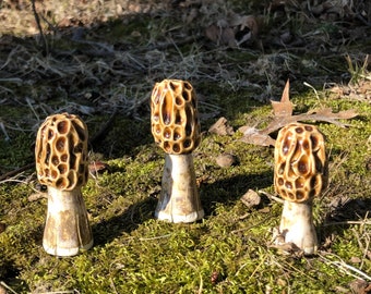 Handmade Mini Morel Mushroom Vessels