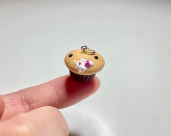 Pukey Cupcake Charm! | Food Charms | Kawaii Keychain | Cupcake Keychain | Sweets Cabochon | Cute Gifts | Gifts For Her