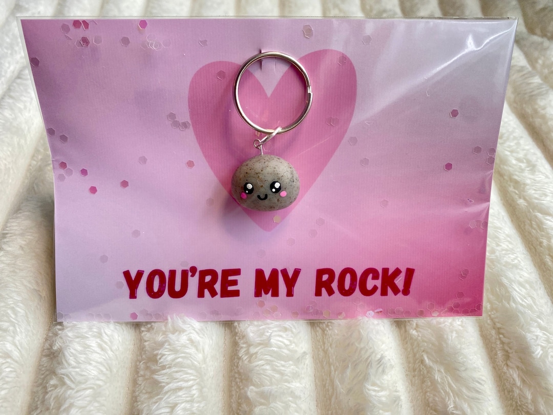 Valentines Day Cute Rock Keychain Small Valentines Day Gifts Gifts for