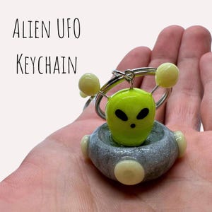 Alien UFO Charm! | UFO Gifts | Alien Keychain | Alien Gifts | Sci Fi Gifts | Conspiracy Gift | Gifts For Him | Alien Party Favor |