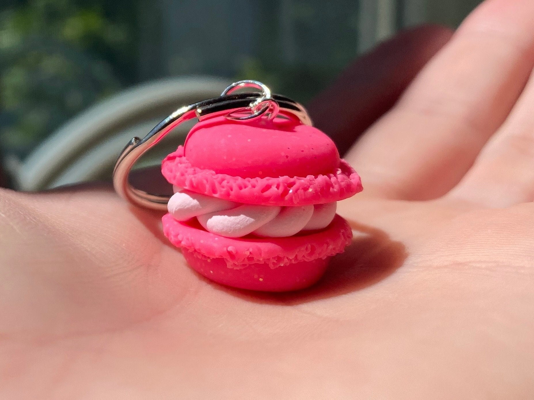 Pink Macaron Keychain | Cute Keychain | Keychain Gifts | Macaron Gifts | Pink Keychain | Food Themed Keychain | Cute Gift Ideas | Keychains