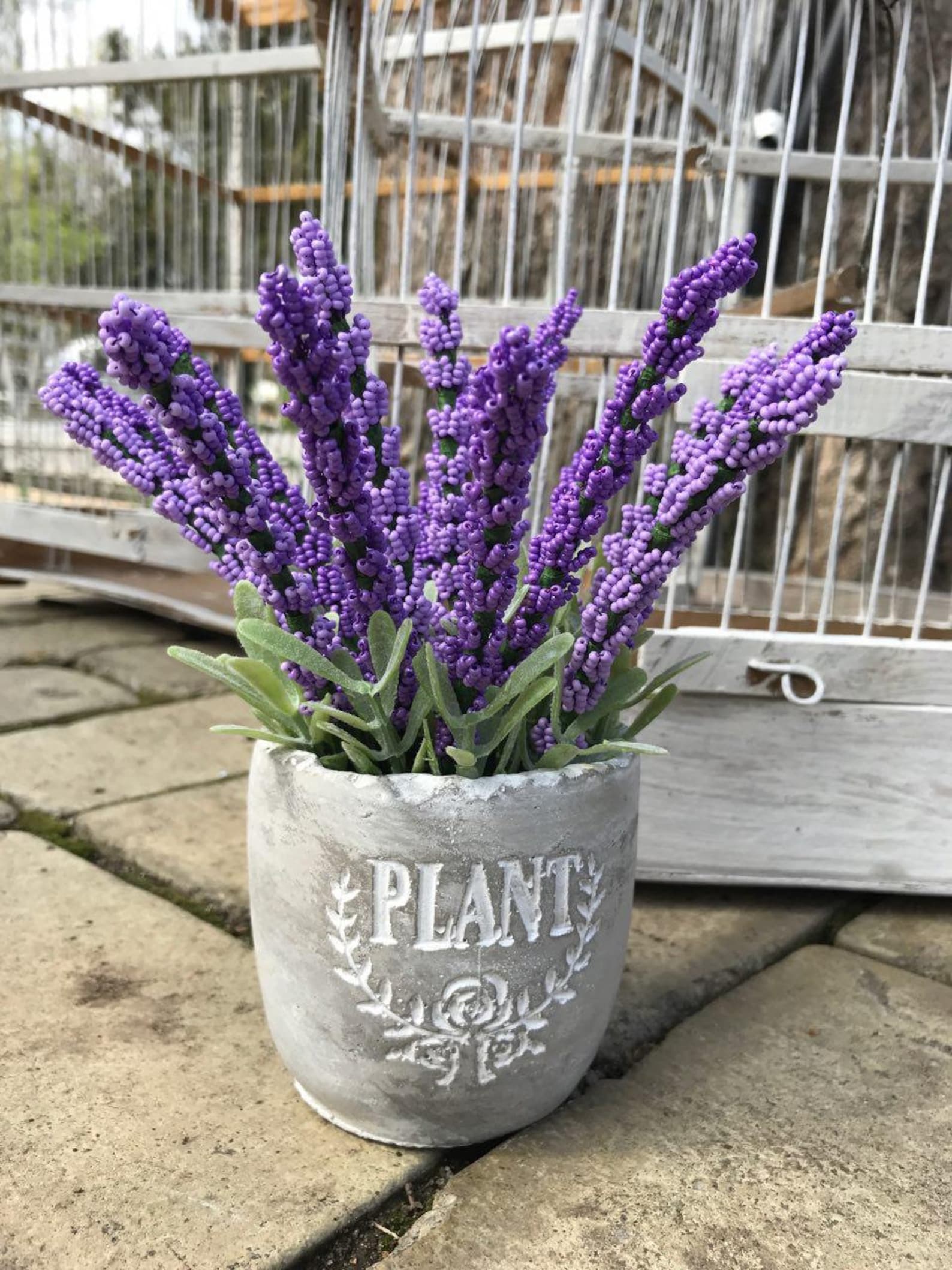 French lavender bouquet / Lavender flowers from seed beads / Etsy
