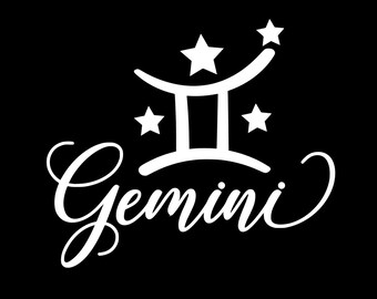 Gothic Zodiac Gemini Vinyl Decal Sticker ~ Various Sizes ~ Laptop Decal ~ Car Decal ~ Tumbler Decal