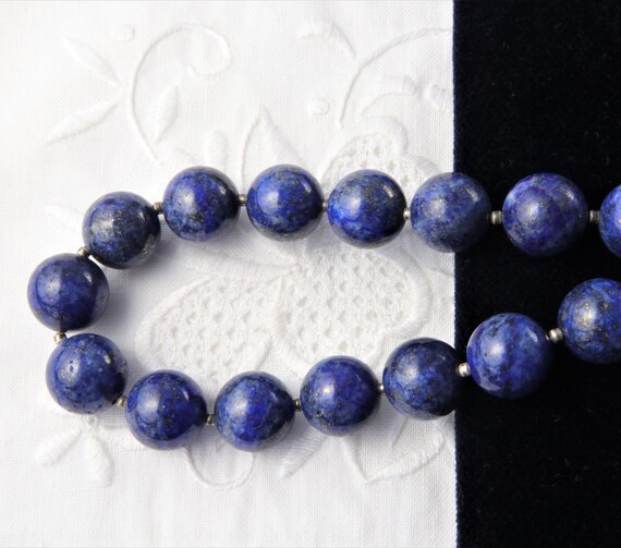 Lapis Lazuli Necklace, Blue Lapis Lazuli Bead Neck