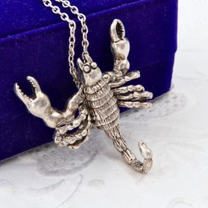 Sterling silver scorpion pendant, Vintage handmade silver scorpion necklace, Silver insect jewelry, Astrological silver jewelry