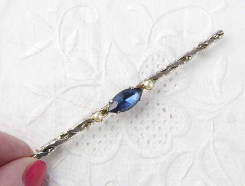 Silver Tone Brooch Vintage Brooch Bar Long Thin Brooch