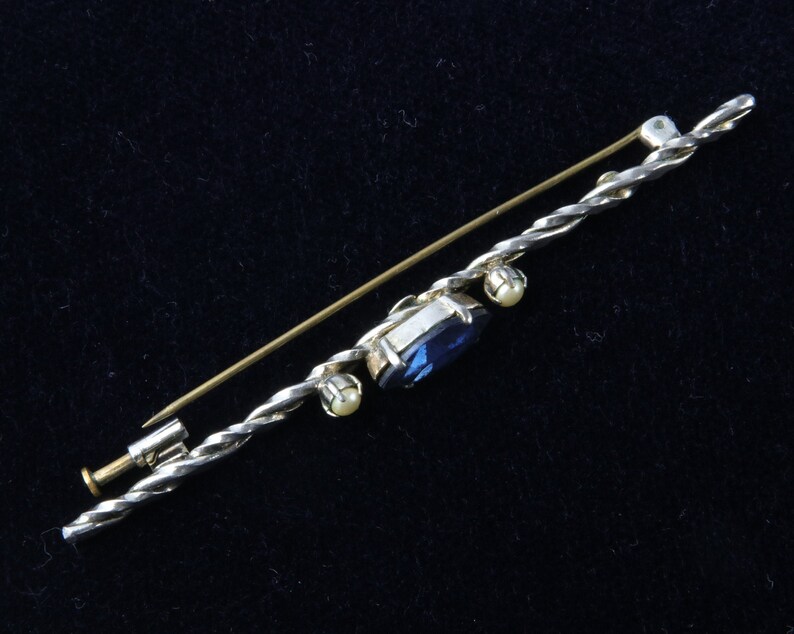 Silver Tone Brooch Vintage Brooch Bar Long Thin Brooch
