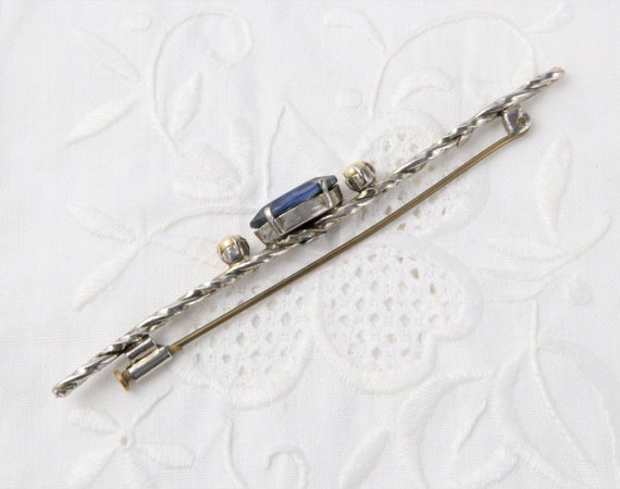 Silver Tone Brooch Vintage Brooch Bar Long Thin Brooch