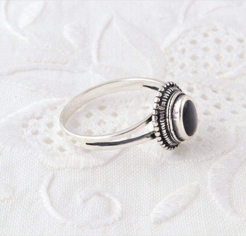 Silver Ring with Black Onyx Black Onyx Ring