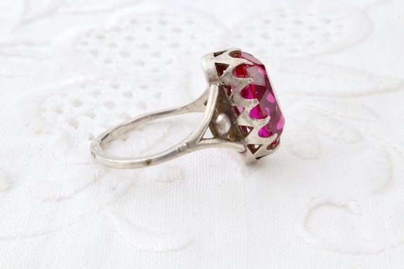 Sterling silver ruby ring, 875 silver ring, Vinta… - image 7