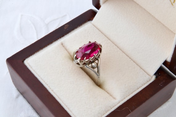 Sterling silver ruby ring, 875 silver ring, Vinta… - image 2