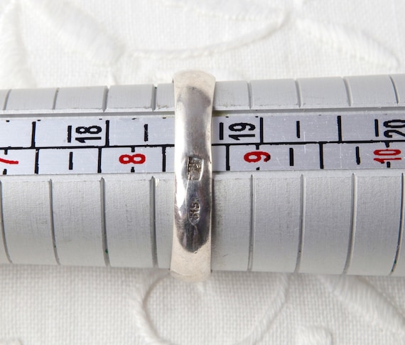 Sterling silver ruby ring, Thin solid stripe ring… - image 10