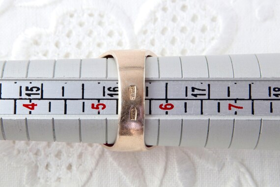 Gold ring with ruby, Vintage silver ring with gol… - image 10