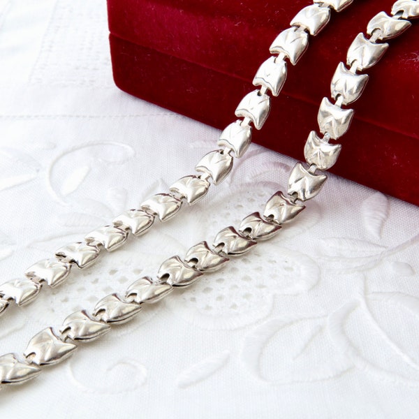 Silver Stud Link Charm Necklace