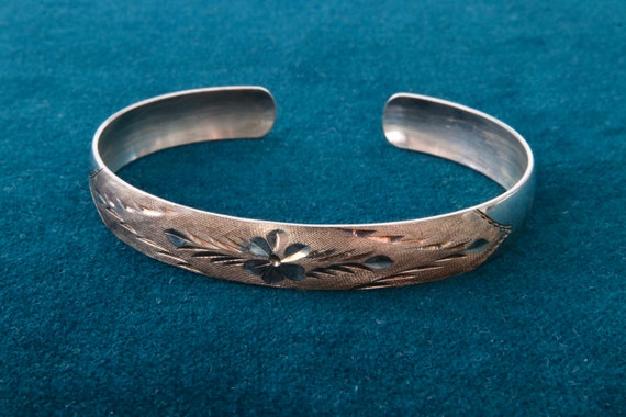 Sterling silver bracelet solid stripe, Bracelet o… - image 10