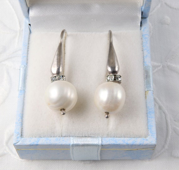 Pearl Earrings, Silver Earrings Natural Pearls, Lo