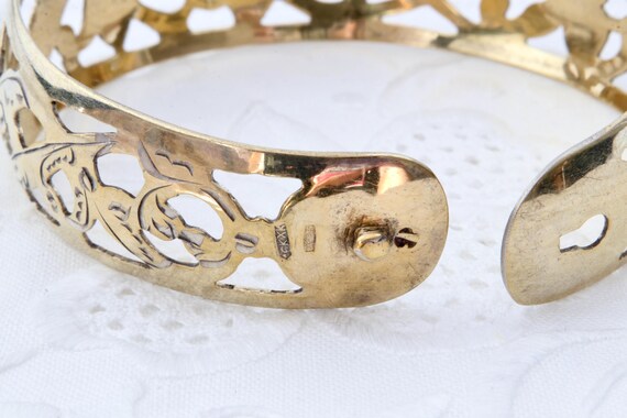 Wide solid stripe silver bracelet with niello, Vi… - image 7