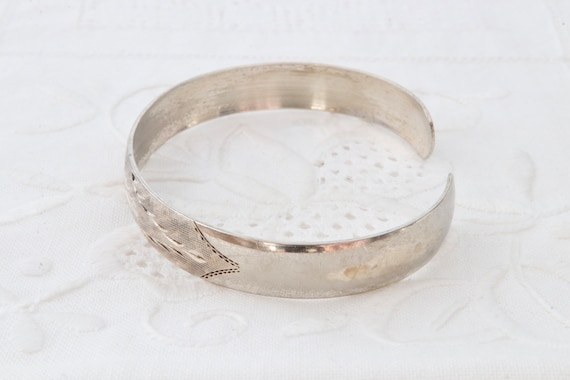 Sterling silver bracelet solid stripe, Bracelet o… - image 5