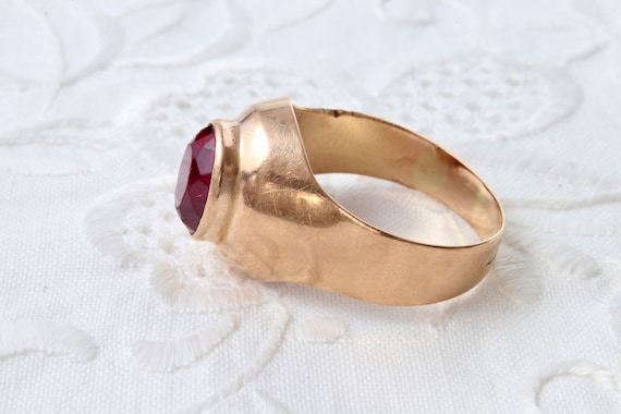 Soviet gold ring with ruby, Gold 583 samples 14k,… - image 6