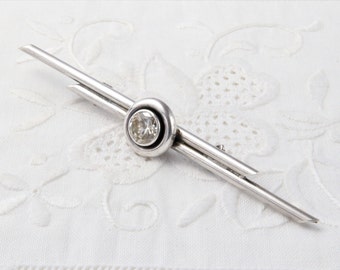 Silver Tone Brooch Vintage Brooch Bar Long Thin Brooch
