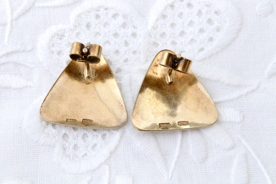 Vintage sterling silver niello earrings, Earrings… - image 10