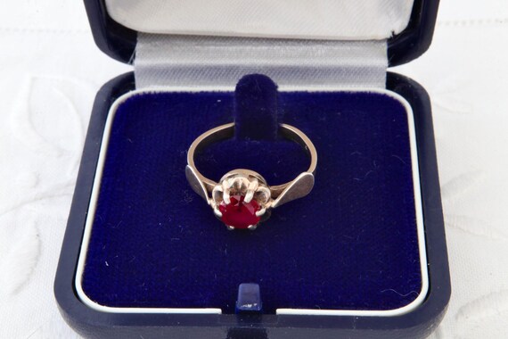 Ruby silver ring, Flower ring, Sterling silver wi… - image 4